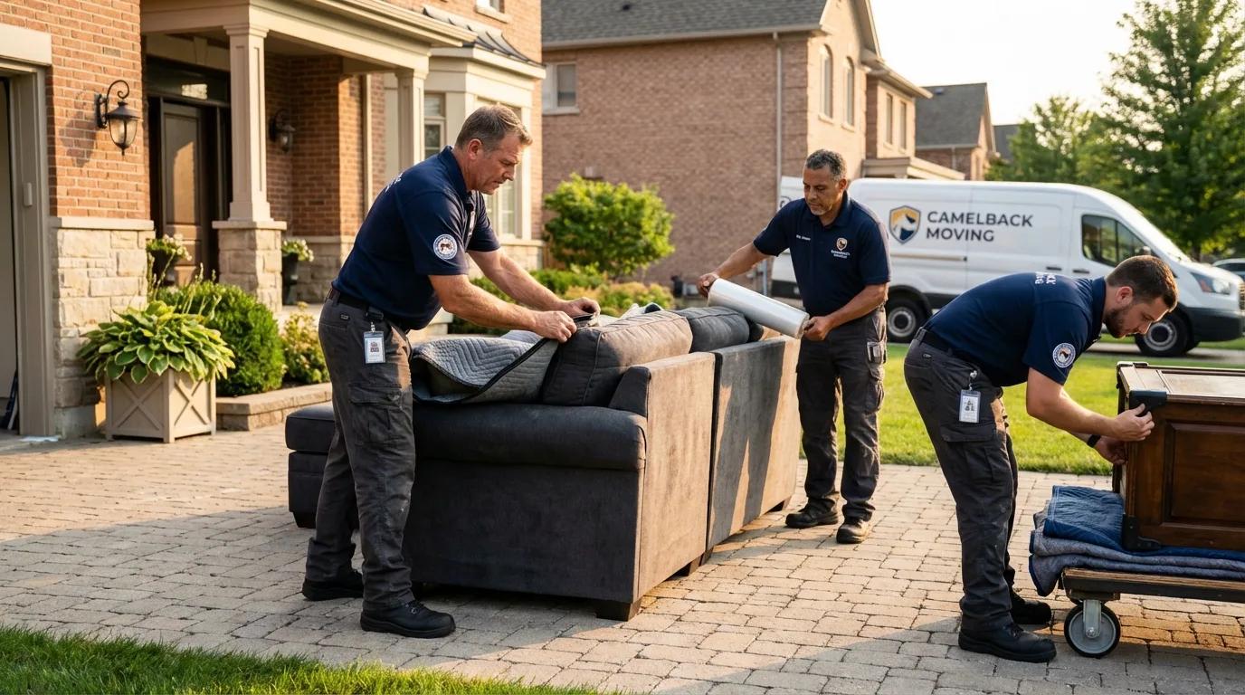Large estate moving crew wrapping furniture in Boise City, OK
