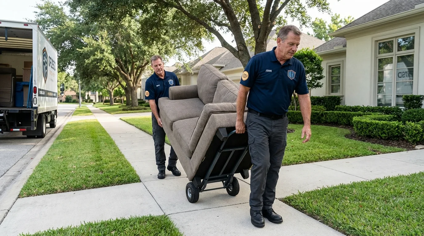 Local residential moving crew loading furniture in Boise City, OK