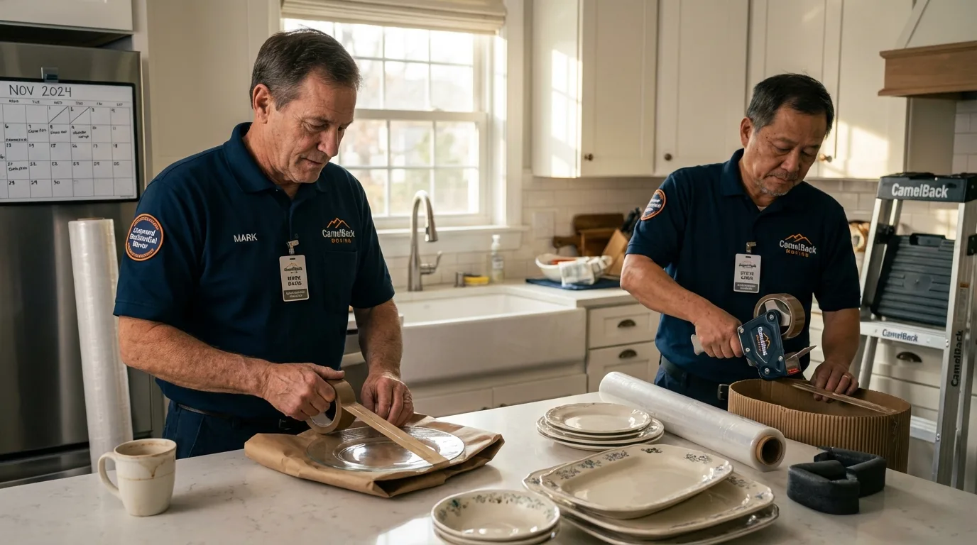 Professional crew packing kitchen dishware in Boise City, OK